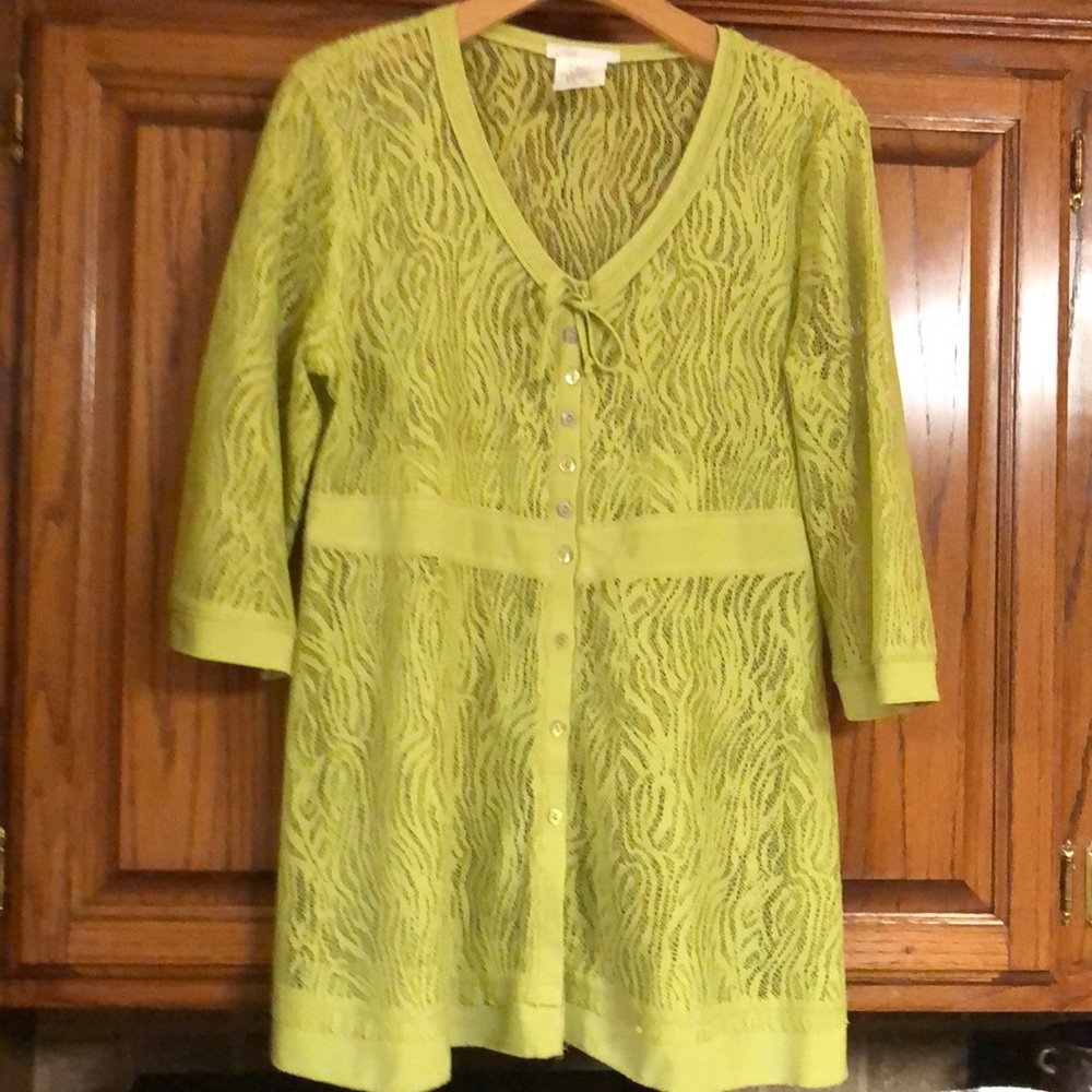 Lime colored jacket/ top by Zoe.